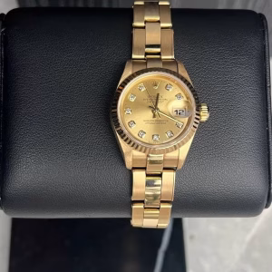 Rolex Lady-Datejust 18k Guld Dia-tavla Oyster-Rivet Unik!