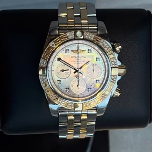 Breitling Chronomat 41 Rosé/Stål Diamant Pärlemor Fullset!