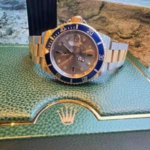 Rolex Submariner G/S 16613 Serti Dial Fullset Svensksåld Unik!
