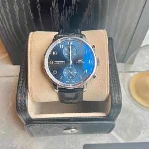 IWC Portugieser Chronograph Blå/Läder 41 Box&Cert Toppskick!