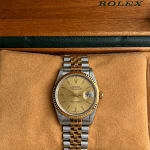 Rolex Datejust 36 G/S 16233 Champagne Fullset Nyskick!