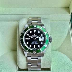 Rolex Submariner Date 16610LV Kermit RRR 2008 Fullset Skarp AD servad!