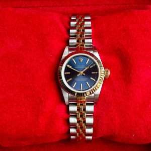Rolex Oyster Perpetual Lady 26 Blå Fullset Nyskick Tillfälle!