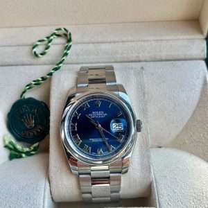 Rolex Datejust 36 Blue Roman Dial 116200 Fullset Toppskick!