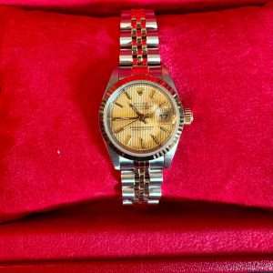 Rolex Datejust 26 69173 G/S Champagne Tapestry Dial Fullset Nyskick!