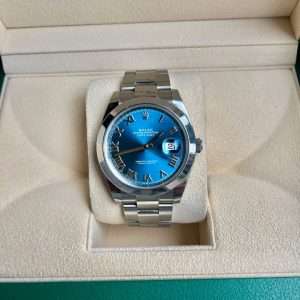 Rolex Datejust 41 Azzuro Blå 126300 Fullset Svensksåld Tillfälle!