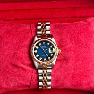 Rolex Lady-Datejust G/S 26mm Blue Vignette Dial Superskick!